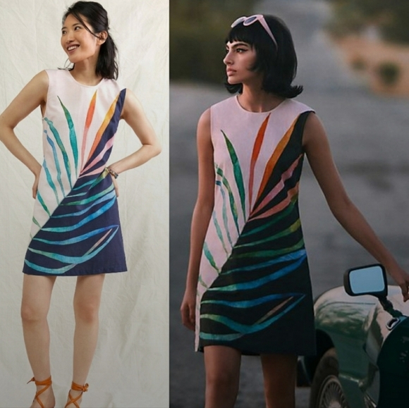 Anthropologie Dresses & Skirts - Anthropologie Conditions Apply Tropical Palm Mini Dress 1X